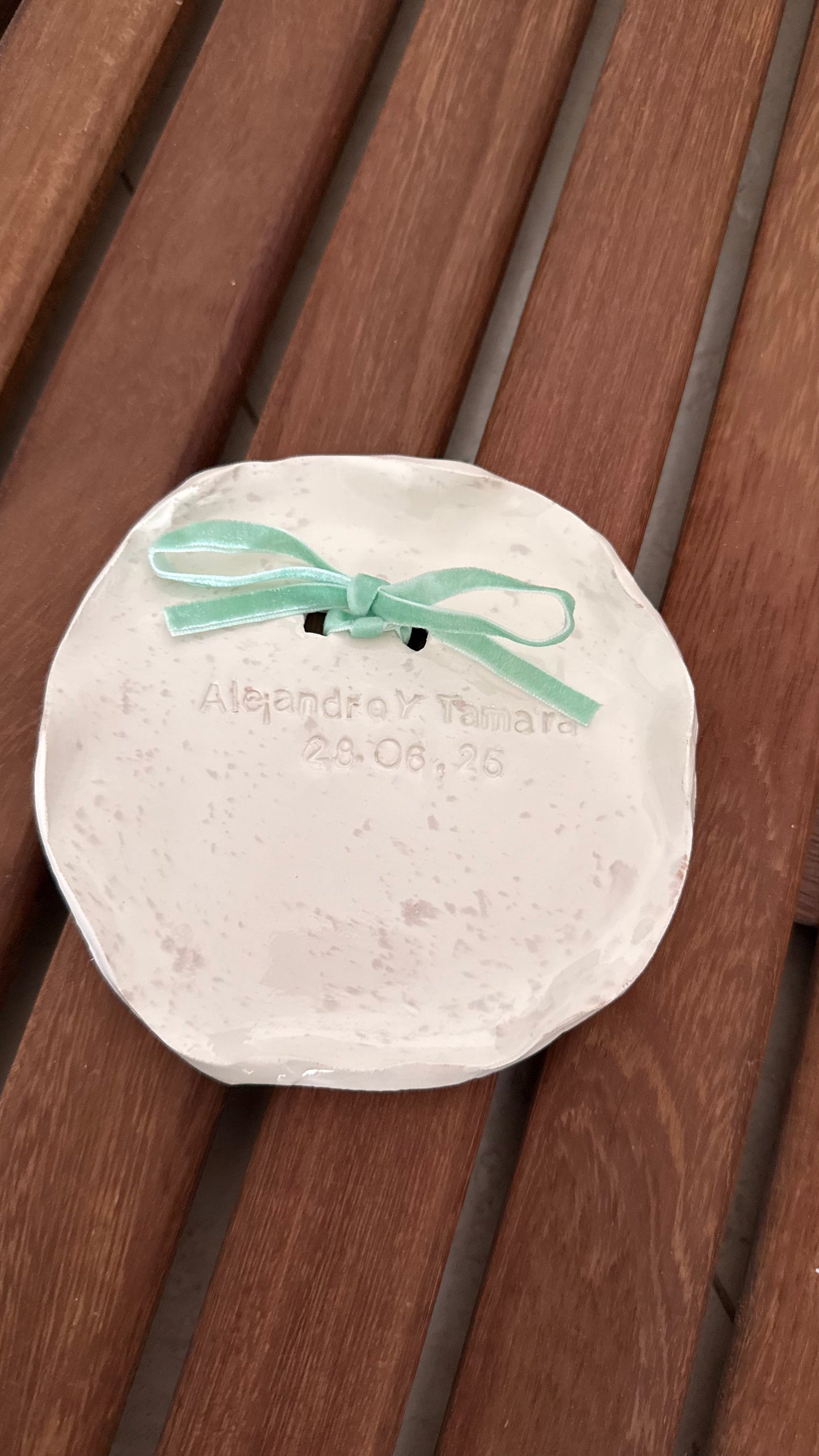 Porta alianzas ceramica