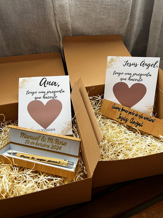 Caja rasca con boligrafo