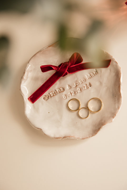 Porta alianzas ceramica