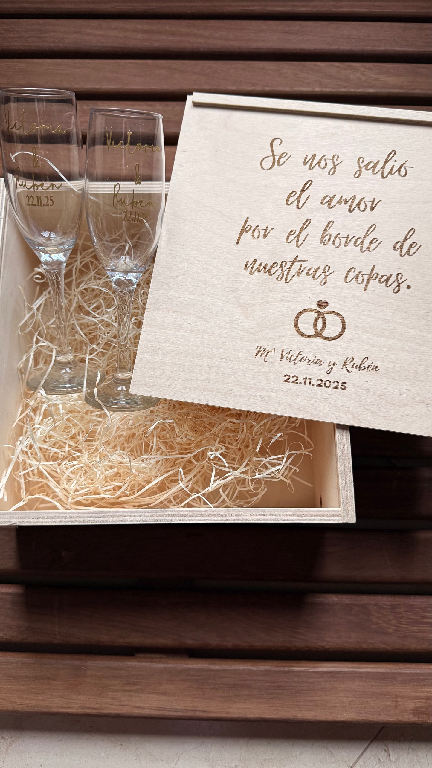 Caja copas champán corredera