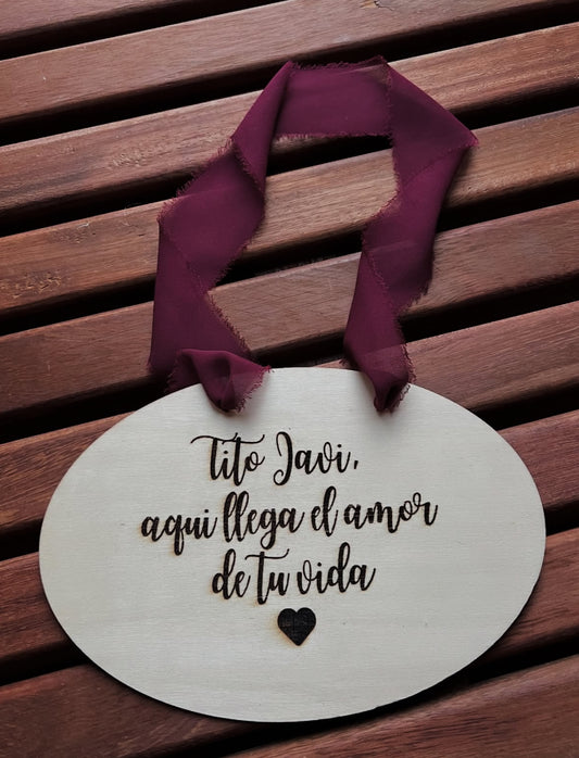 Cartel ovalado novia